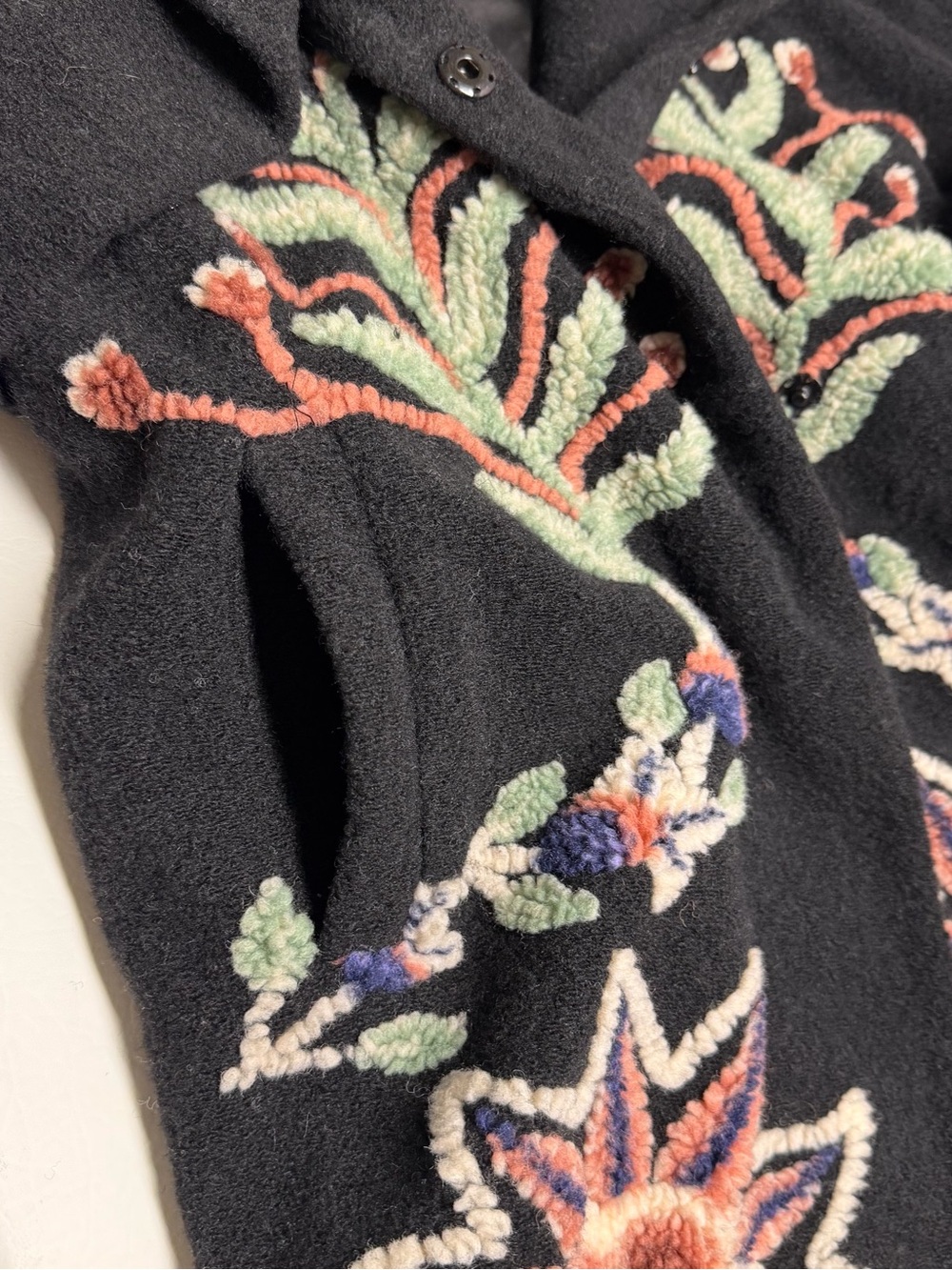 FARM Rio embroidered Black Coat with Multicolor size S NWT - Picture 8 of 16